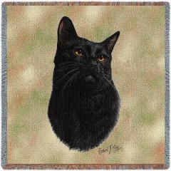 Плед-покрывало гобеленовое "Черная кошка"