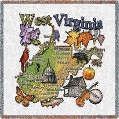 Плед-покрывало гобеленовое "Штата западная Вирджиния"