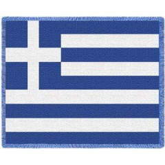 Плед-покрывало гобеленовое "Флаг Греции"