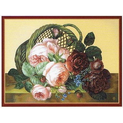 Гобелен Корзина цветов (бежевый) (большой)