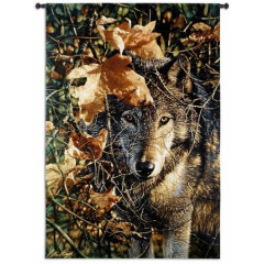 Гобелен Волк в осеннем лесу купон