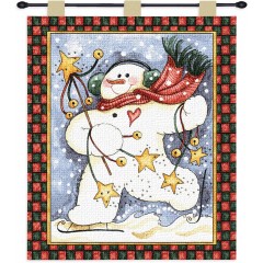 Гобелен "Танцующий снеговик" с карнизом купон