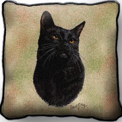 Подушка гобеленовая Черный кот
