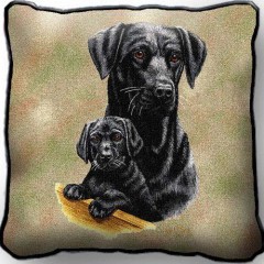 Подушка гобеленовая Лабрадор и щенок