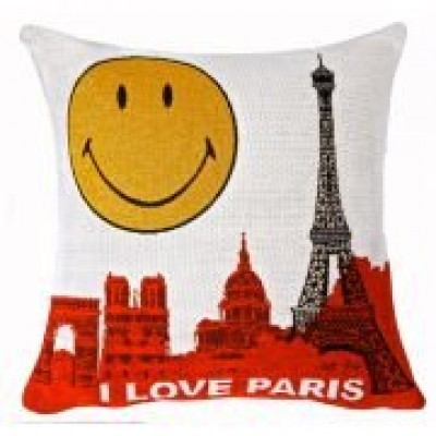 Наволочка гобеленовая "Я люблю Париж красный"